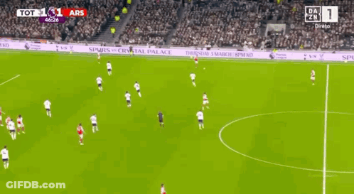 A Soccer Game Between Tot And Ars With A Score Of 1 To 0 GIF