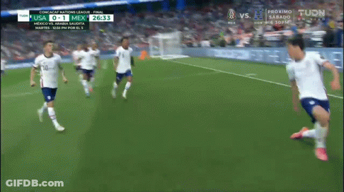 A Soccer Game Between Usa And Mexico Is Being Shown On Tv GIF