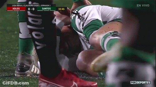 A Soccer Game Between Xolos And Santos Is Being Played GIF