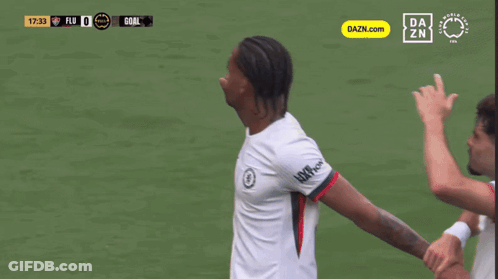 A Soccer Game Is Being Broadcasted On Dazn GIF