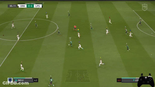 A Soccer Game Is Being Played And The Score Is 1-0 GIF