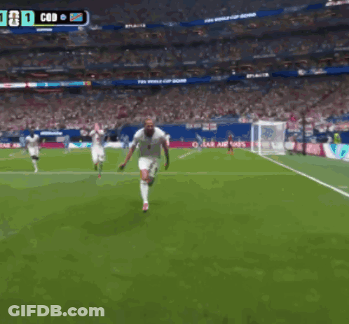 A Soccer Game Is Being Played And The Score Is 1 To 0 GIF