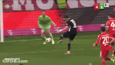 A Soccer Game Is Being Played And The Score Is 4 1 GIF