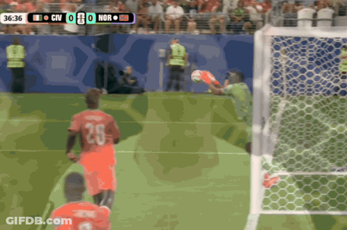 A Soccer Game Is Being Played Between Italy And Nor GIF