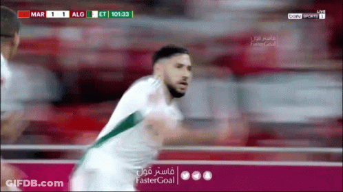 A Soccer Game Is Being Played Between Mar And Alg And The Score Is 1 To 1 GIF