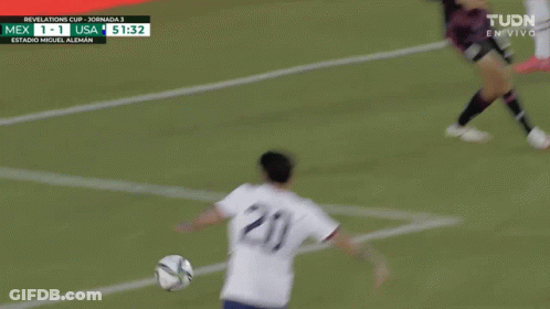 A Soccer Game Is Being Played Between Mexico And Usa And The Score Is 1-1 GIF