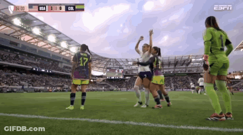 A Soccer Game Is Being Played Between The Usa And Colombia GIF