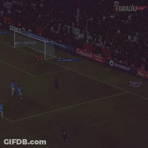 A Soccer Game Is Being Played In A Stadium Sponsored By Copacol Neodent And 1Xbet GIF