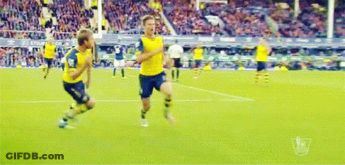 A Soccer Game Is Being Played In A Stadium Sponsored By Etihad Airways GIF