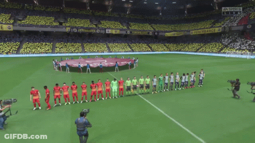 A Soccer Game Is Being Played In A Stadium That Says Fenerbahce GIF