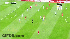 A Soccer Game Is Being Played In A Stadium With A Sign That Says Seguro GIF