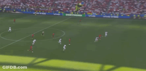 A Soccer Game Is Being Played In A Stadium With Ads For Vivo On The Sidelines GIF