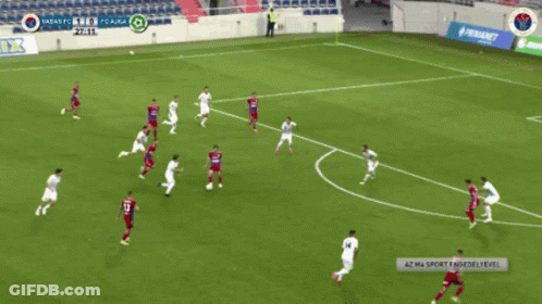 A Soccer Game Is Being Played In A Stadium With An Ad For Tipper In The Corner GIF