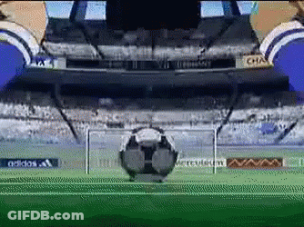 A Soccer Game Is Being Played In A Stadium With An Adidas Ad In The Background GIF
