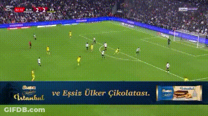 A Soccer Game Is Being Played In A Stadium With An Advertisement For Istanbul Chocolates GIF
