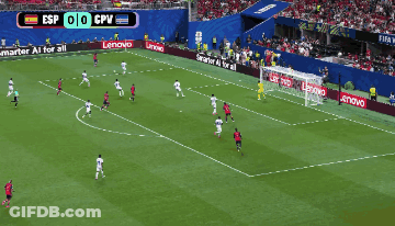 A Soccer Game Is Being Played In A Stadium With Lenovo Banners GIF