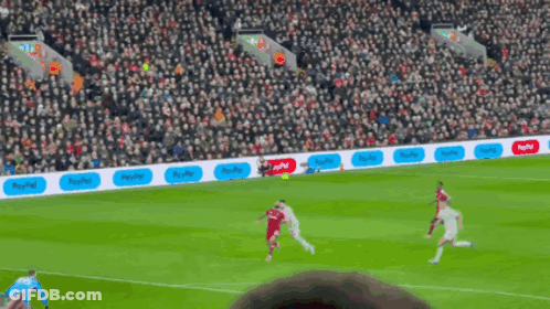 A Soccer Game Is Being Played In A Stadium With Paypal Banners GIF
