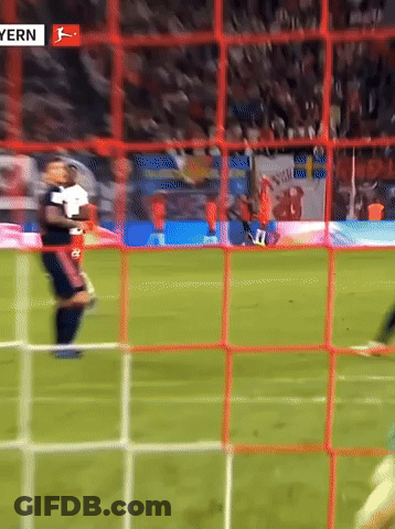 A Soccer Game Is Being Played In A Stadium With The Word Bayern On The Bottom GIF