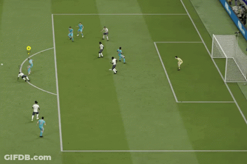 A Soccer Game Is Being Played In Front Of A Banner That Says Fifa GIF