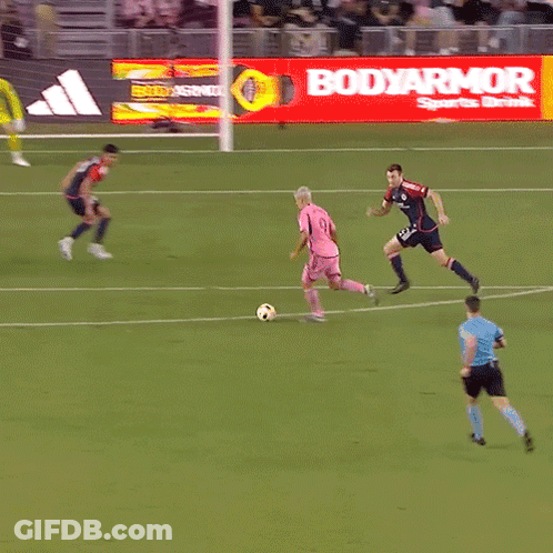 A Soccer Game Is Being Played In Front Of A Bodyarmor Advertisement GIF