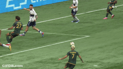A Soccer Game Is Being Played In Front Of A Chevrolet Sign GIF