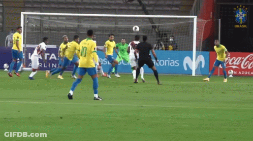 A Soccer Game Is Being Played In Front Of A Coca-Cola Advertisement GIF