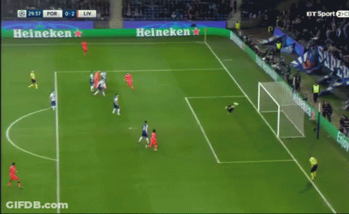 A Soccer Game Is Being Played In Front Of A Heineken Sign GIF
