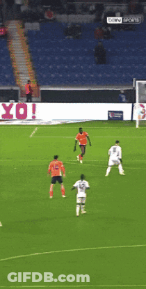 A Soccer Game Is Being Played In Front Of A Sign That Says Bein Sports GIF