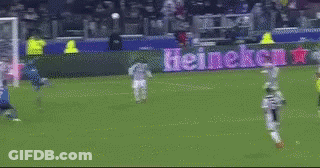 A Soccer Game Is Being Played In Front Of A Sign That Says Carica GIF