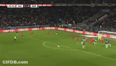 A Soccer Game Is Being Played In Front Of A Zalando Advertisement GIF