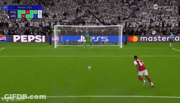 A Soccer Game Is Being Played In Front Of An Ad For Pepsi And Mastercard GIF