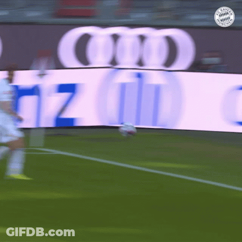 A Soccer Game Is Being Played In Front Of An Audi Advertisement GIF