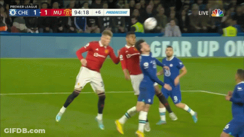 A Soccer Game Is Being Played In The Premier League Between Chelsea And Mu GIF