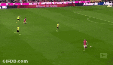 A Soccer Game Is Being Played On A Field With A Banner For Allianz In The Background GIF