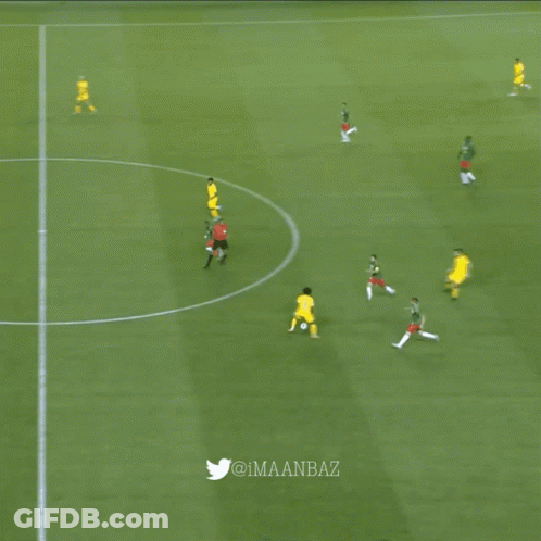 A Soccer Game Is Being Played On A Field With A Twitter Logo GIF
