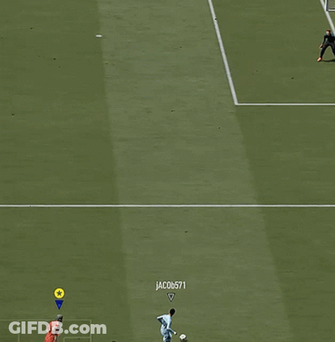 A Soccer Game Is Being Played On A Field With A Yellow Star GIF
