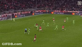 A Soccer Game Is Being Played On A Field With Ads For Mastercard Priceless And Mastercard Priceless GIF