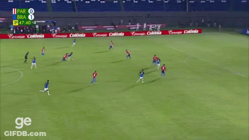 A Soccer Game Is Being Played On A Field With Ads For Pilsen Edacio GIF