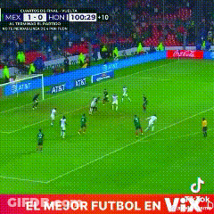 A Soccer Game Is Being Played On A Field With Advertisements For At & T And Coca Cola GIF