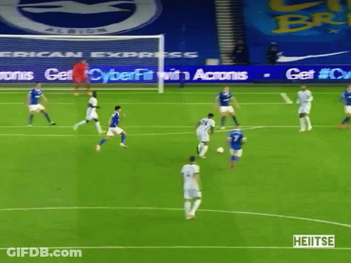 A Soccer Game Is Being Played On A Field With Advertisements For Cyberfit GIF