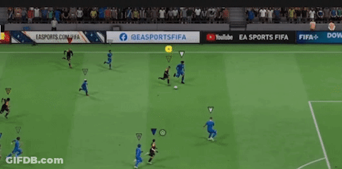 A Soccer Game Is Being Played On A Field With Advertisements For Ea Sports Fifa And Youtube GIF