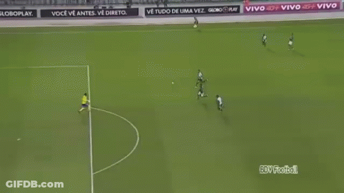 A Soccer Game Is Being Played On A Field With Advertisements For Gdv Football In The Background GIF