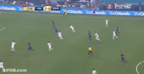 A Soccer Game Is Being Played On A Field With Advertisements For Ripions And Yes Orlando GIF