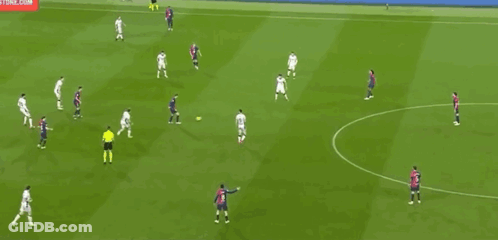 A Soccer Game Is Being Played On A Field With Advertisements For Spotify And Xbet GIF