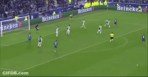 A Soccer Game Is Being Played On A Field With An Ad For Unicredit GIF