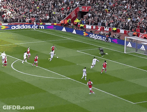 A Soccer Game Is Being Played On A Field With An Adidas Advertisement On The Sidelines GIF