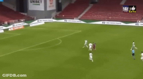 A Soccer Game Is Being Played On A Field With An Unibet Sign In The Background GIF