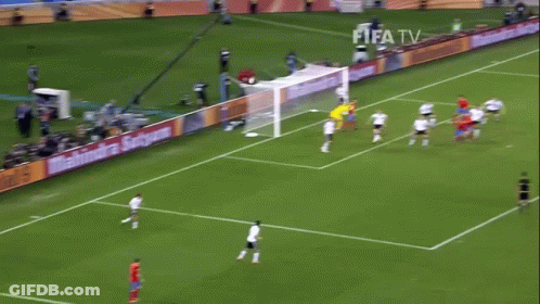 A Soccer Game Is Being Played On A Field With Continental Advertisements On The Side GIF