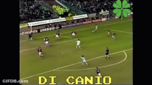 A Soccer Game Is Being Played On A Field With Di Canio Written In Yellow GIF