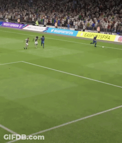 A Soccer Game Is Being Played On A Field With Easports Fifa Advertisements On The Sidelines GIF